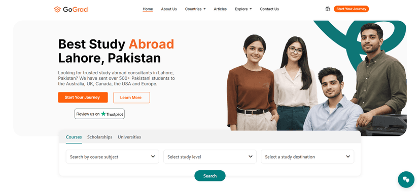GoGrad — Study Abroad Website & Custom Course Finder
